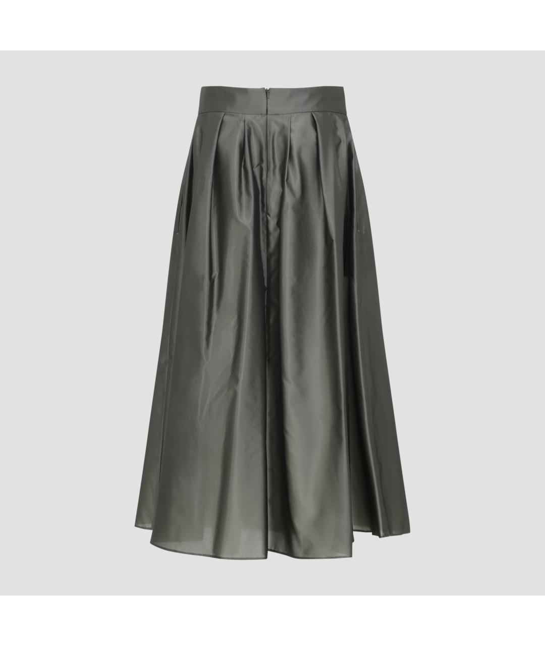 'S MAX MARA Зеленая полиэстеровая юбка миди, фото 3