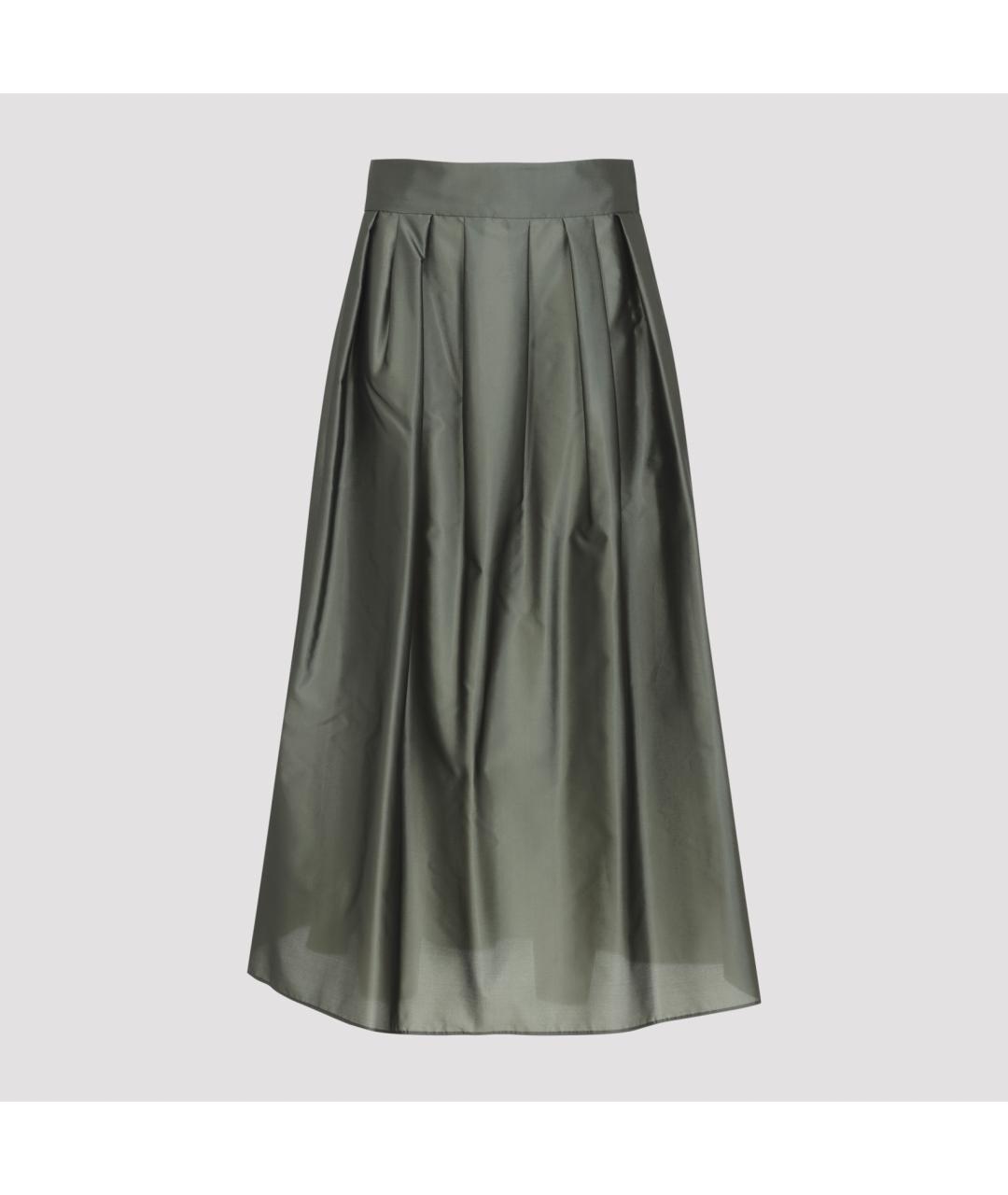 'S MAX MARA Зеленая полиэстеровая юбка миди, фото 2