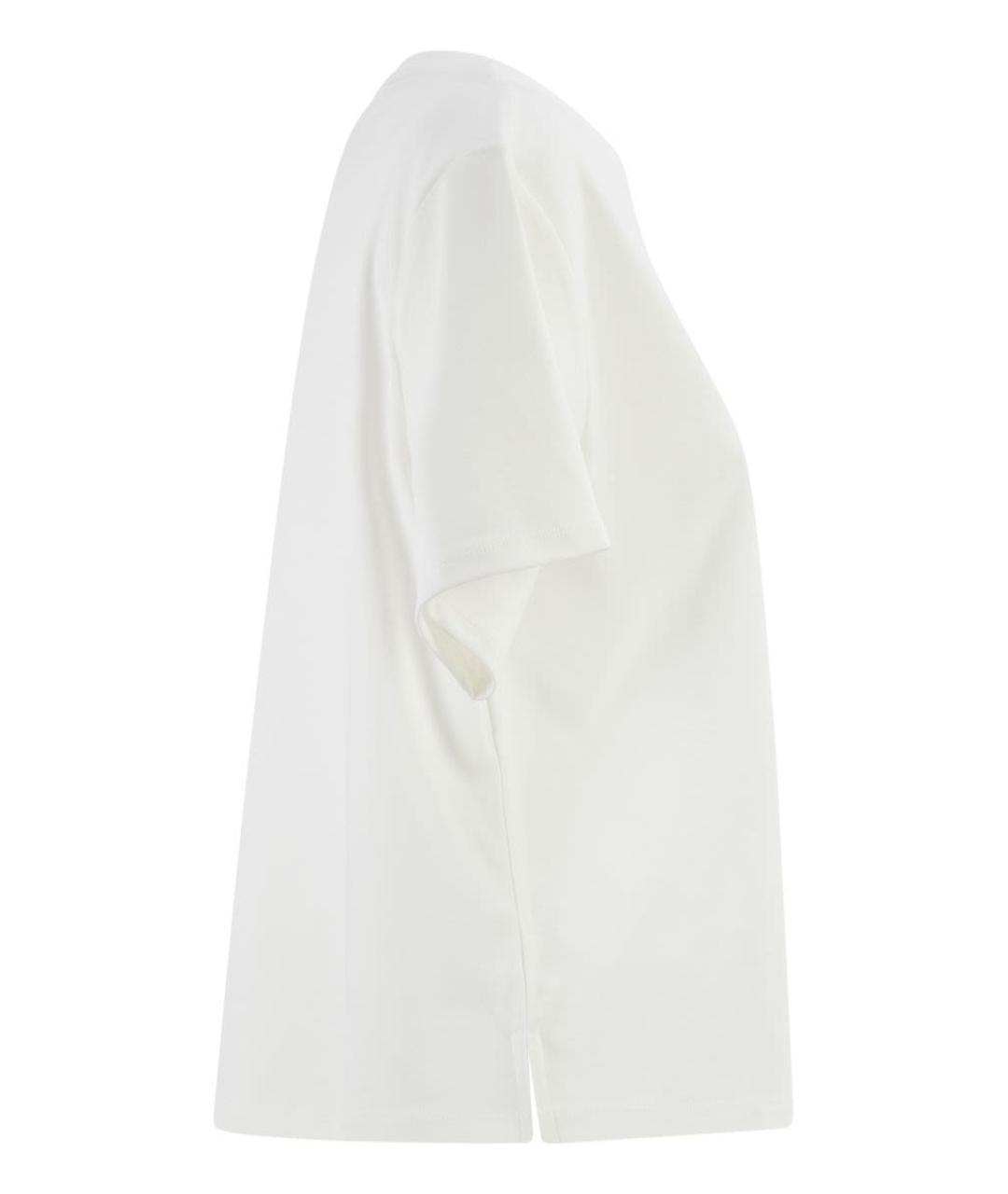 WEEKEND MAX MARA Белая хлопковая футболка, фото 3