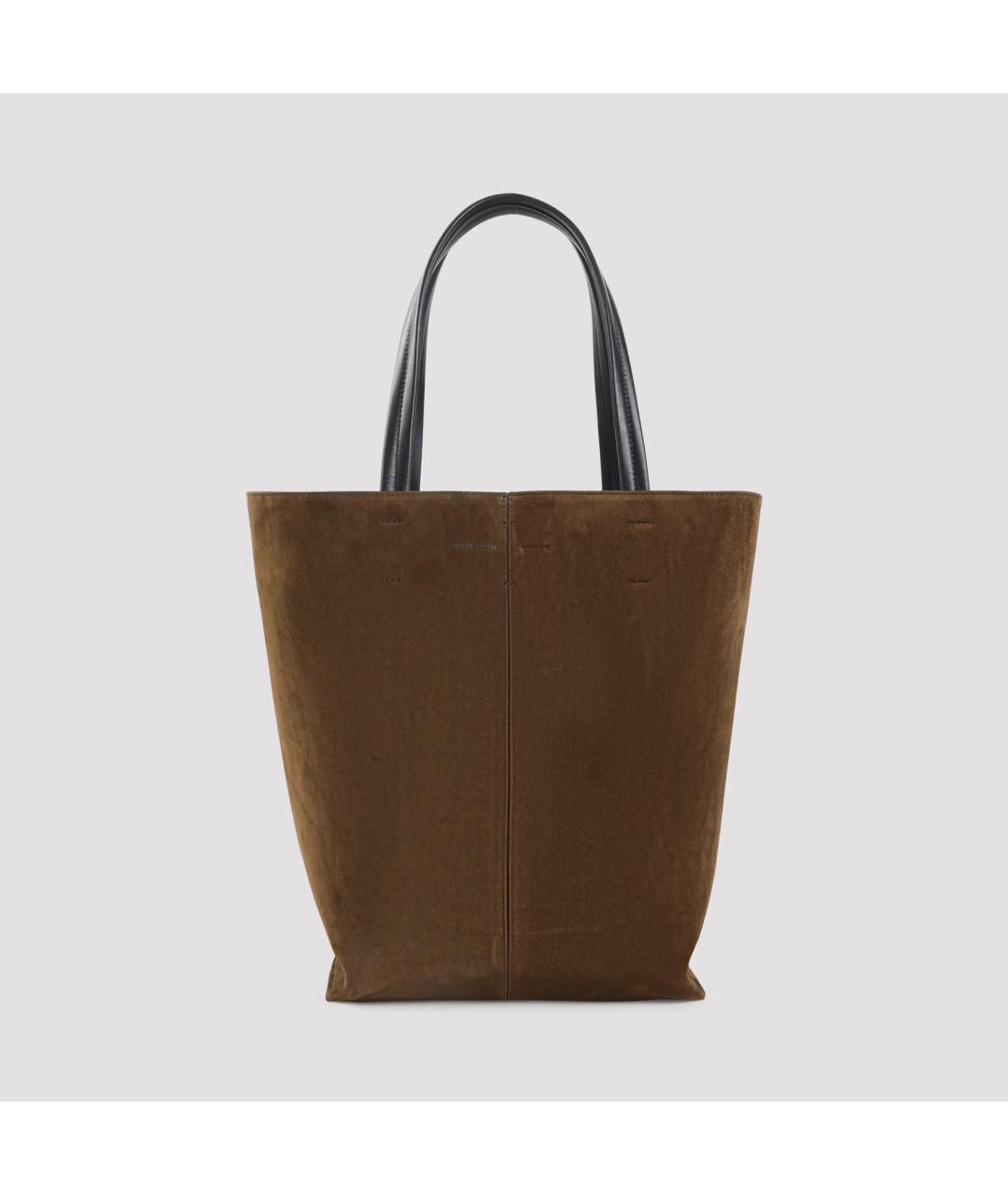 PHOEBE PHILO Коричневая замшевая сумка тоут, фото 2