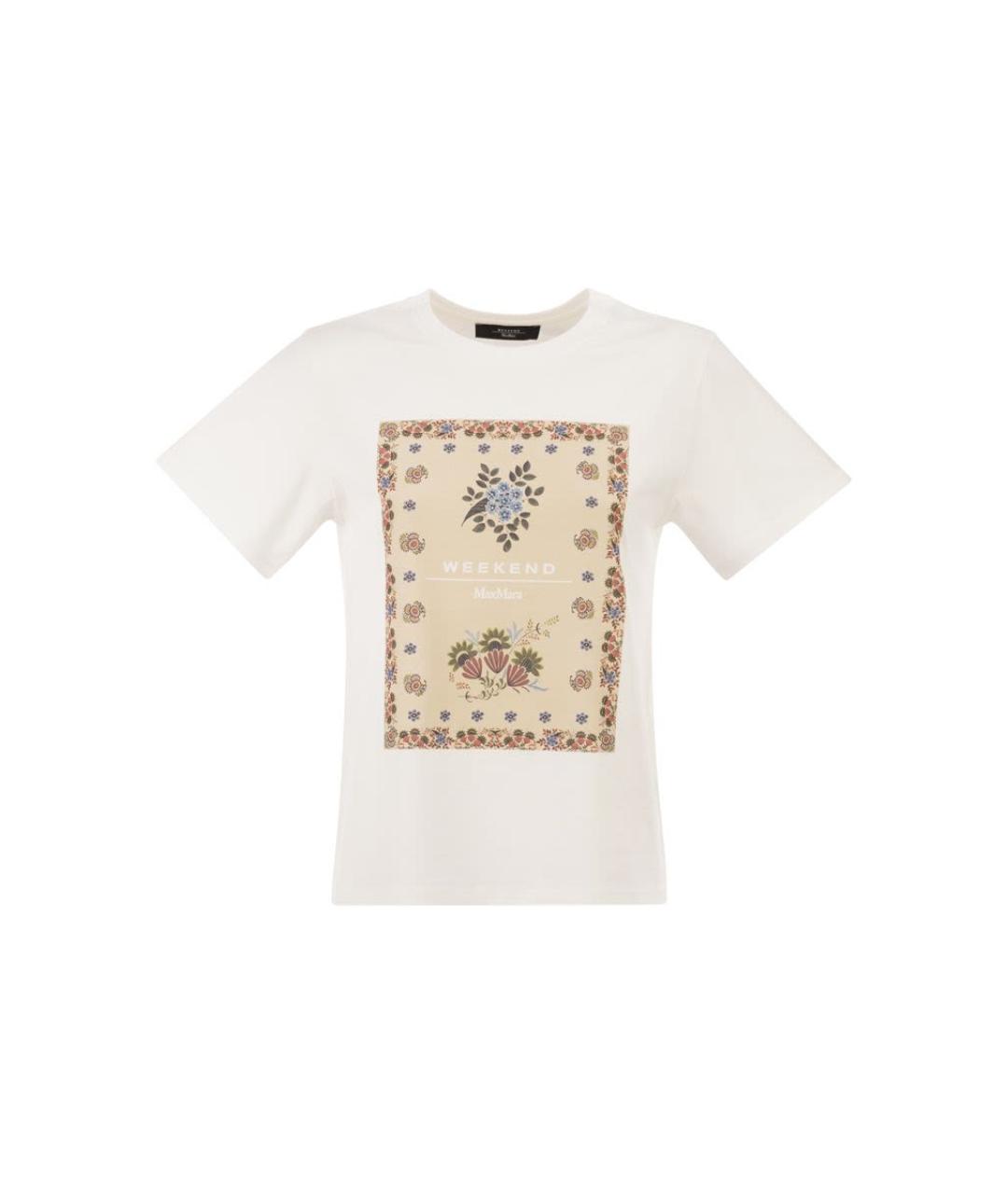 WEEKEND MAX MARA Белая хлопковая футболка, фото 1