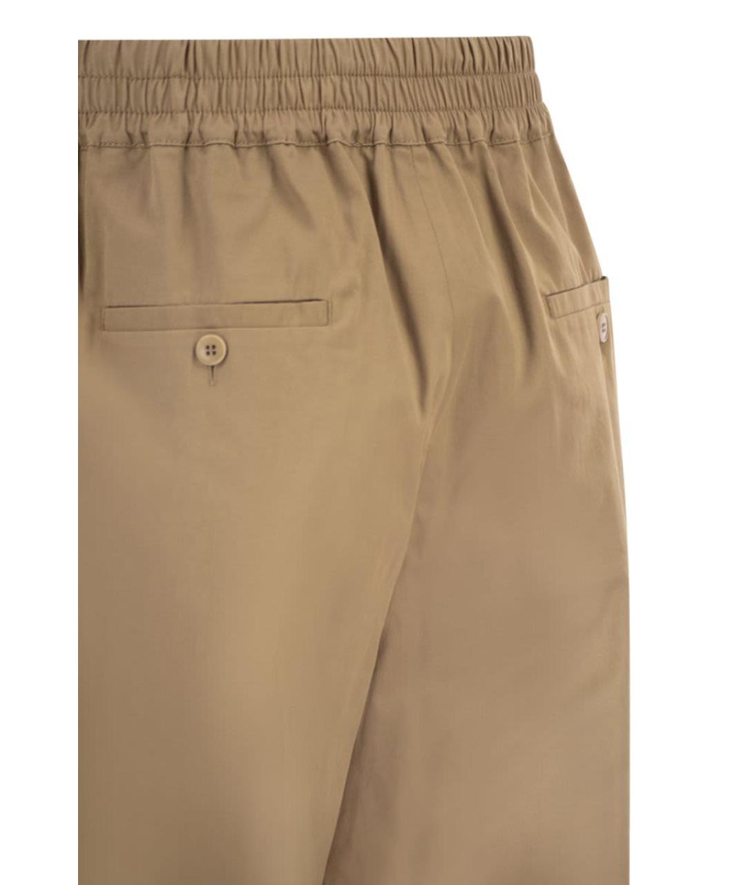 WEEKEND MAX MARA Бежевые хлопковые прямые брюки, фото 4