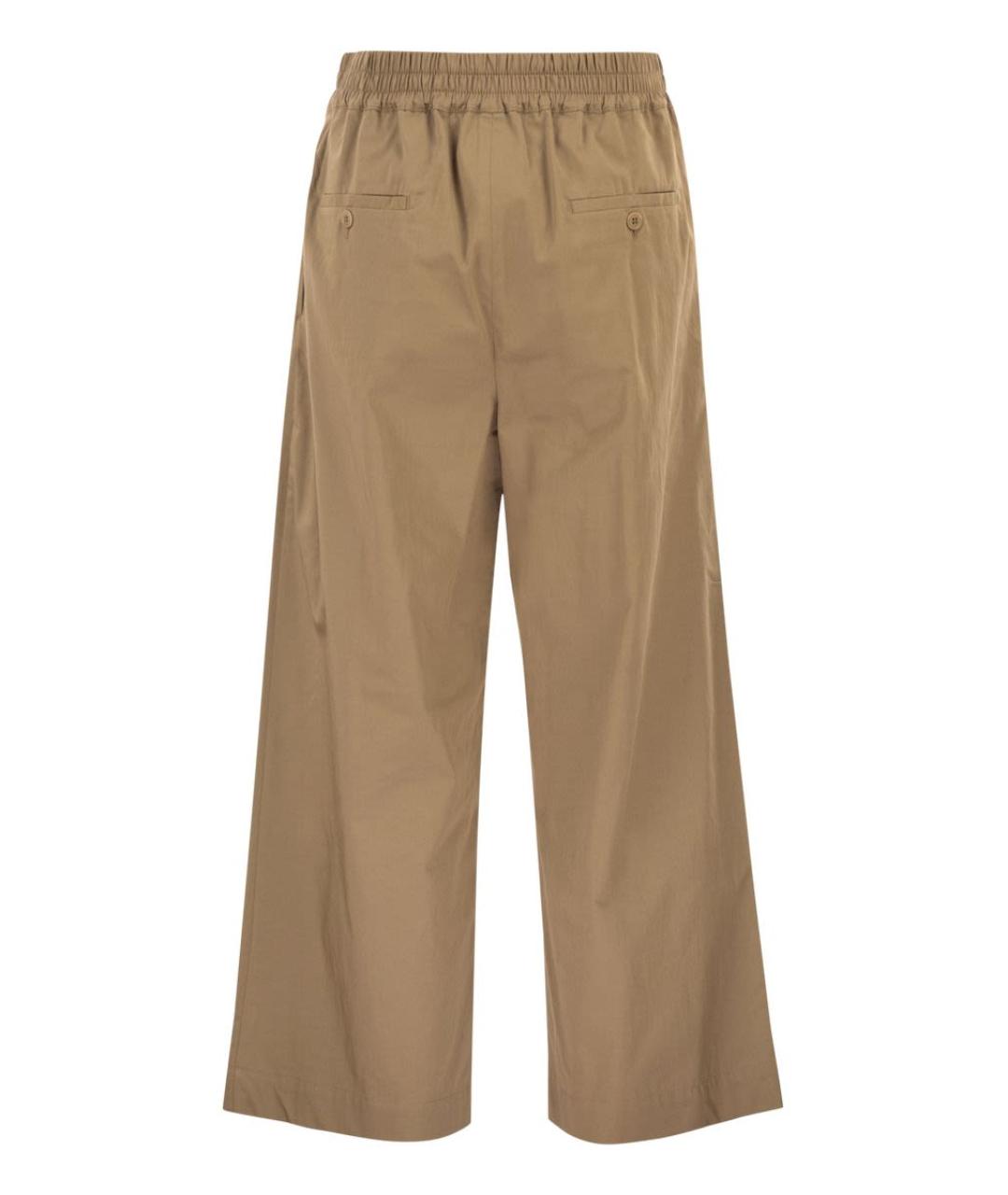 WEEKEND MAX MARA Бежевые хлопковые прямые брюки, фото 2