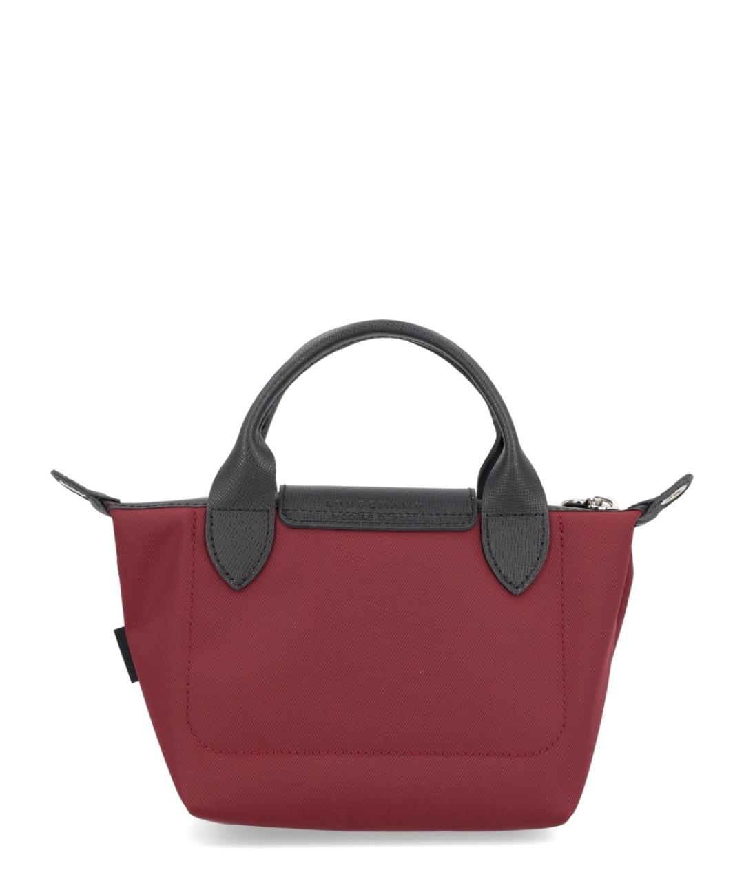 LONGCHAMP Бордовая синтетическая сумка на плечо, фото 3