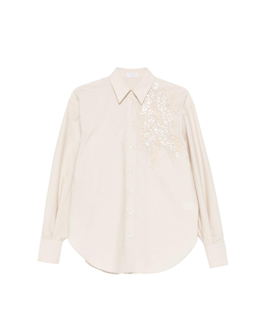 BRUNELLO CUCINELLI Бежевая хлопковая рубашка, фото 1