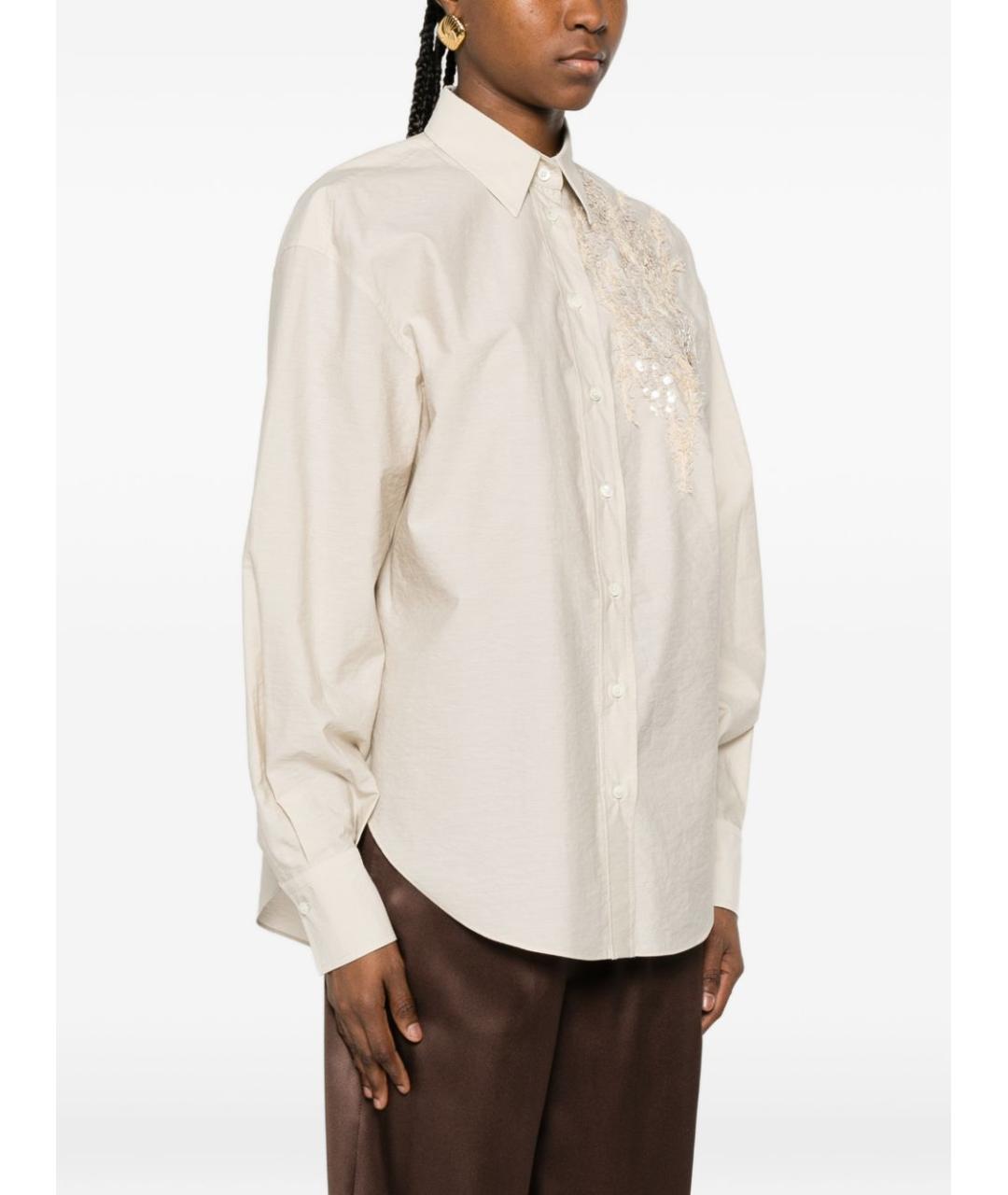BRUNELLO CUCINELLI Бежевая хлопковая рубашка, фото 2