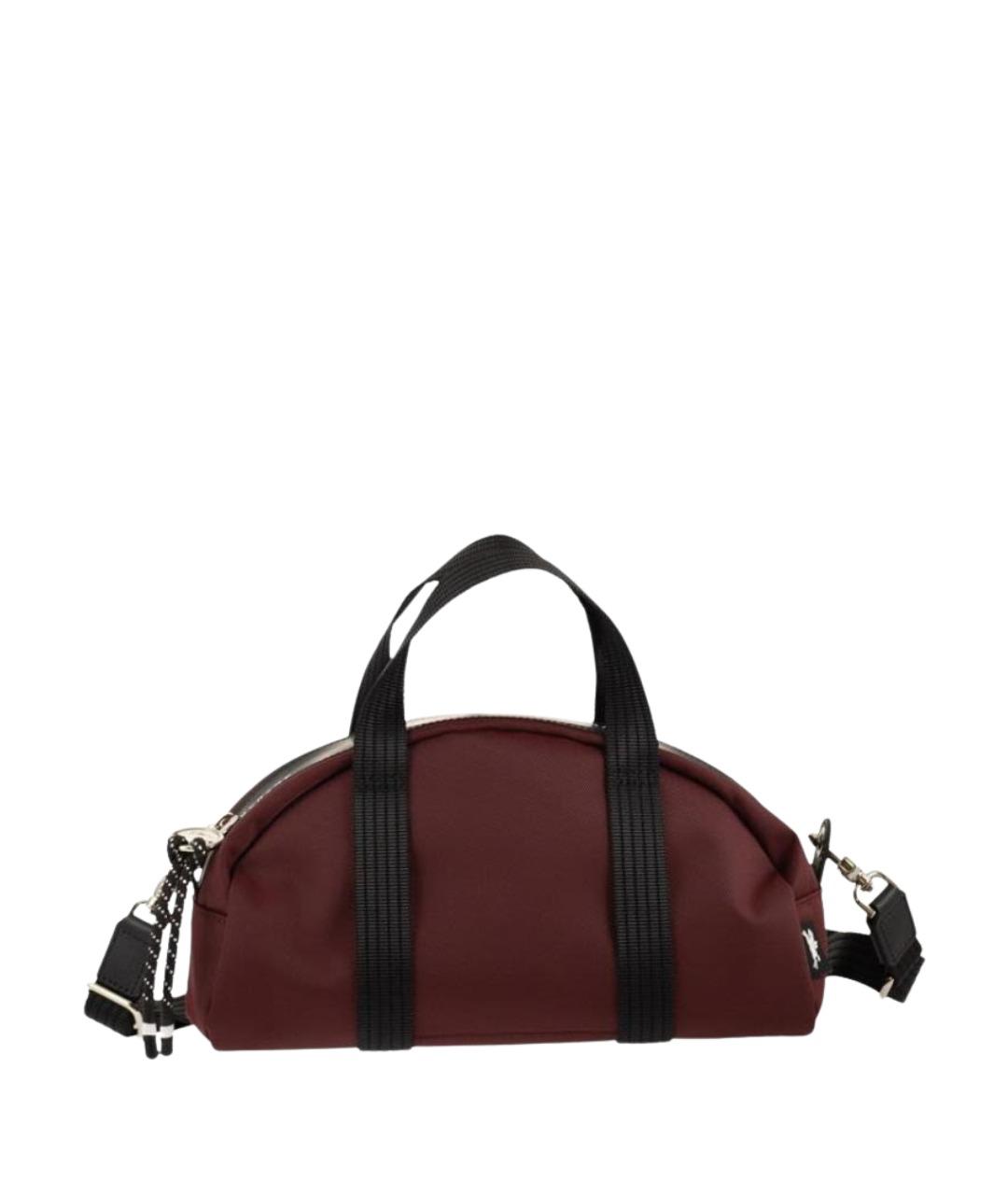 LONGCHAMP Бордовая тканевая сумка на плечо, фото 1
