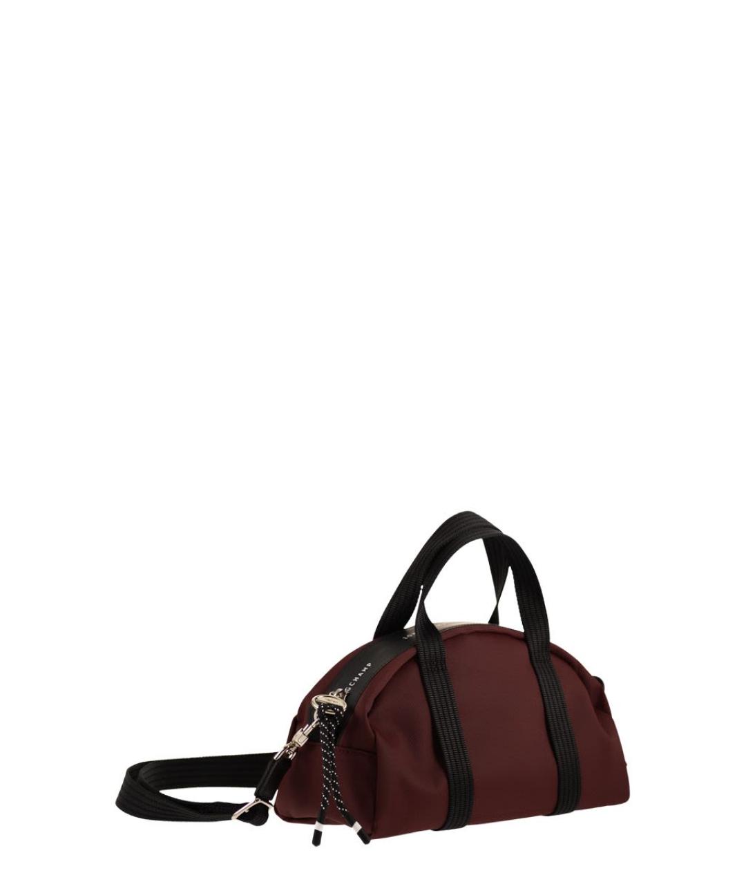 LONGCHAMP Бордовая синтетическая сумка на плечо, фото 4