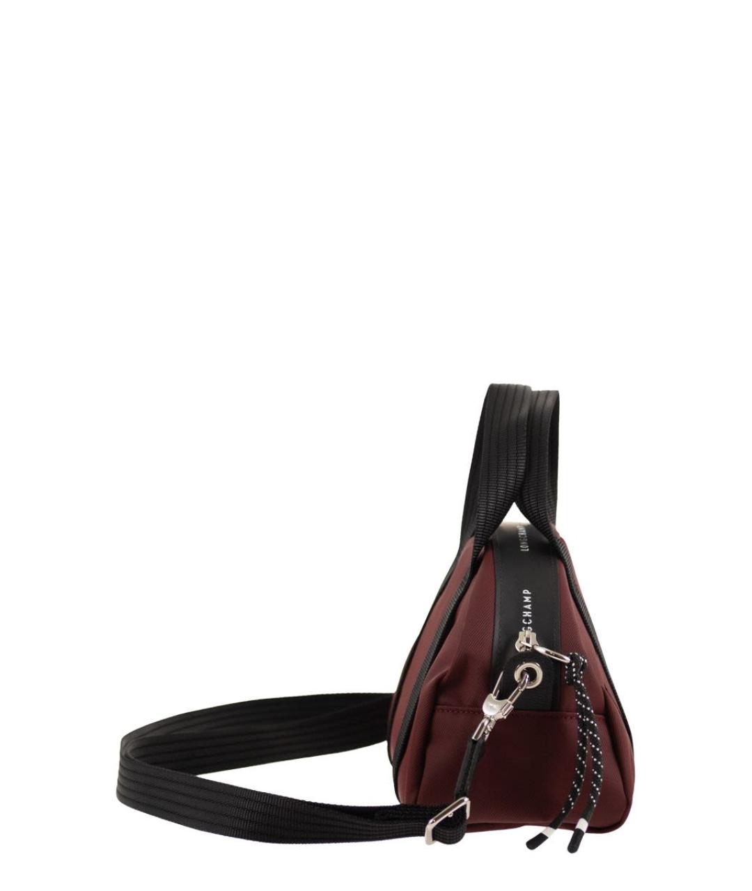 LONGCHAMP Бордовая синтетическая сумка на плечо, фото 3