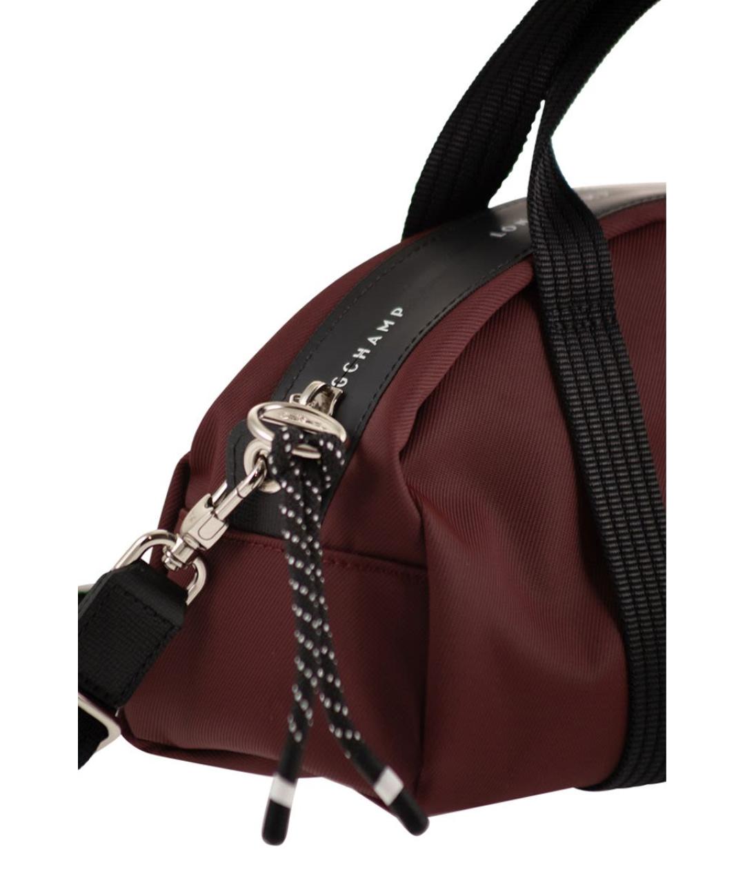 LONGCHAMP Бордовая синтетическая сумка на плечо, фото 5