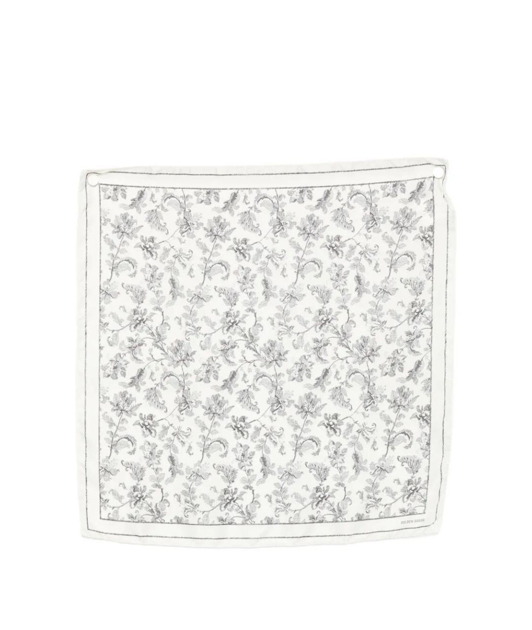 GOLDEN GOOSE DELUXE BRAND Белый шелковый шарф, фото 1