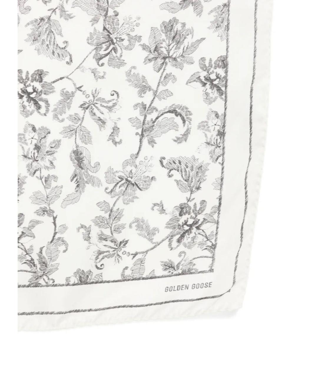 GOLDEN GOOSE DELUXE BRAND Белый шелковый шарф, фото 2