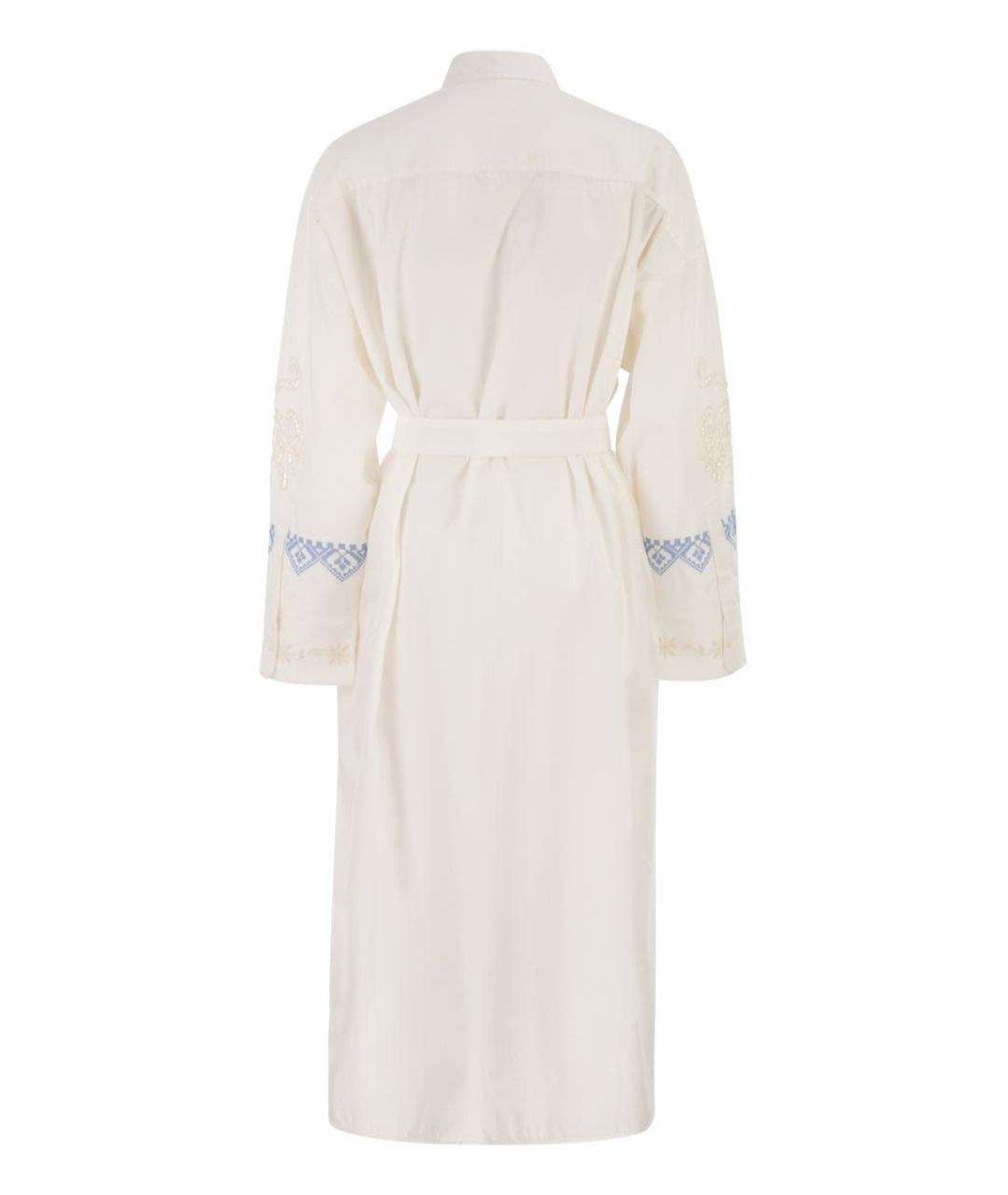 WEEKEND MAX MARA Белое хлопковое повседневное платье, фото 2