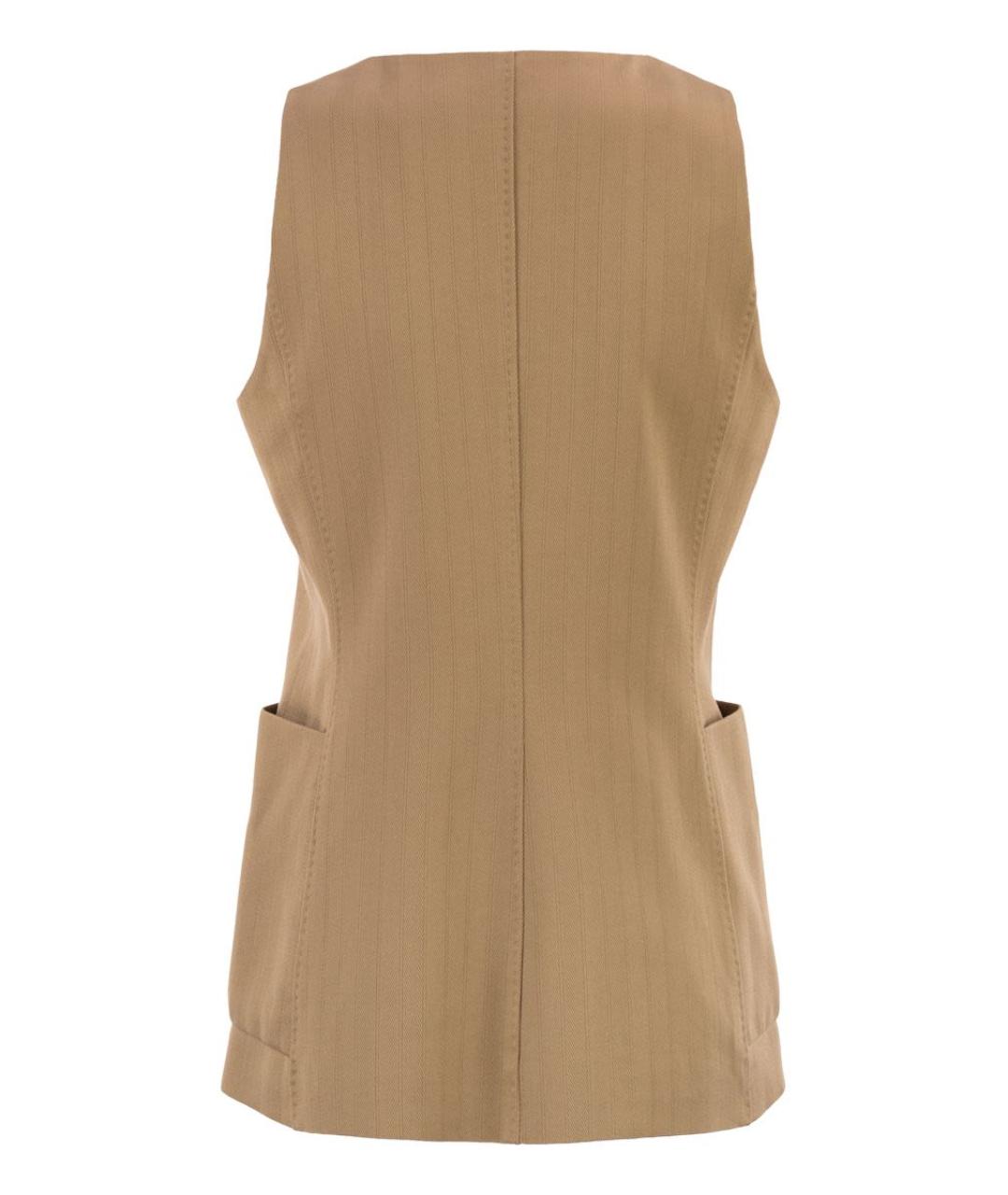 MAX MARA Бежевый хлопковый жилет, фото 2