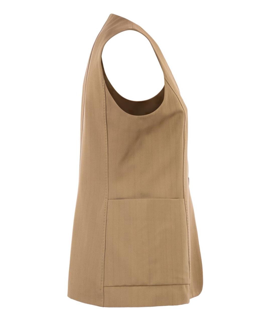 MAX MARA Бежевый хлопковый жилет, фото 3