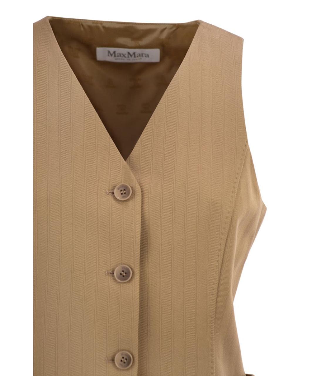 MAX MARA Бежевый хлопковый жилет, фото 4