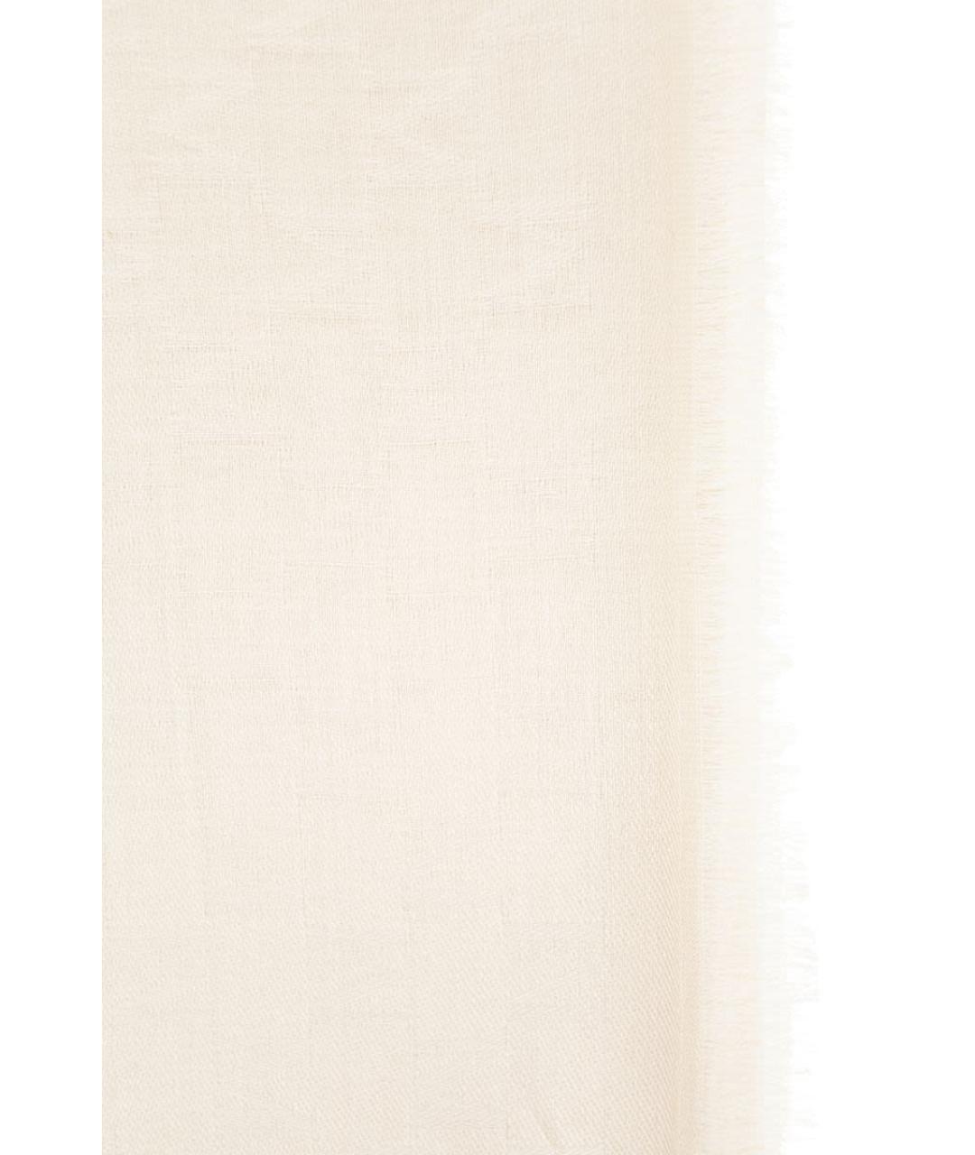 MAX MARA Белый шерстяной шарф, фото 3