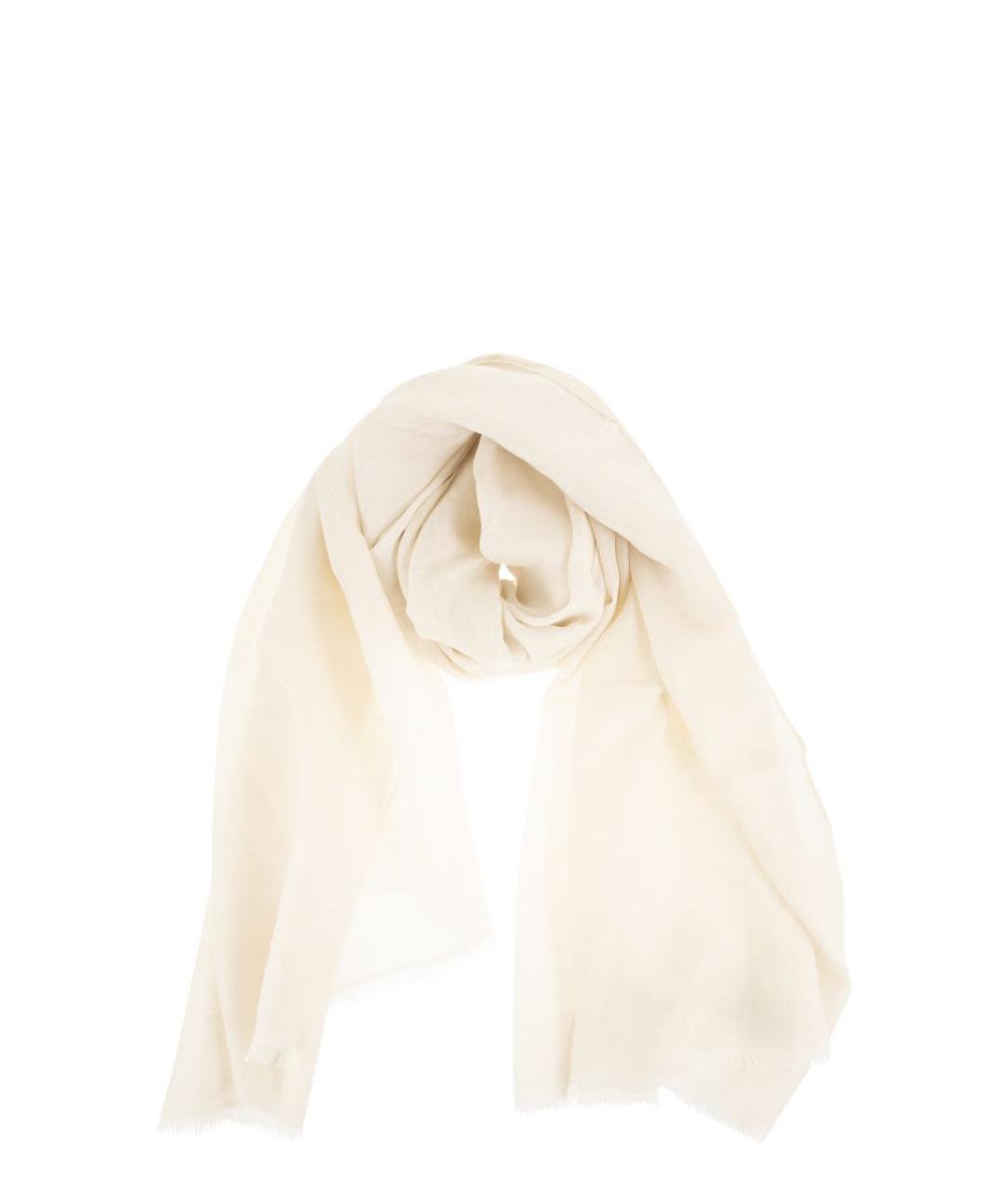 MAX MARA Белый шерстяной шарф, фото 1