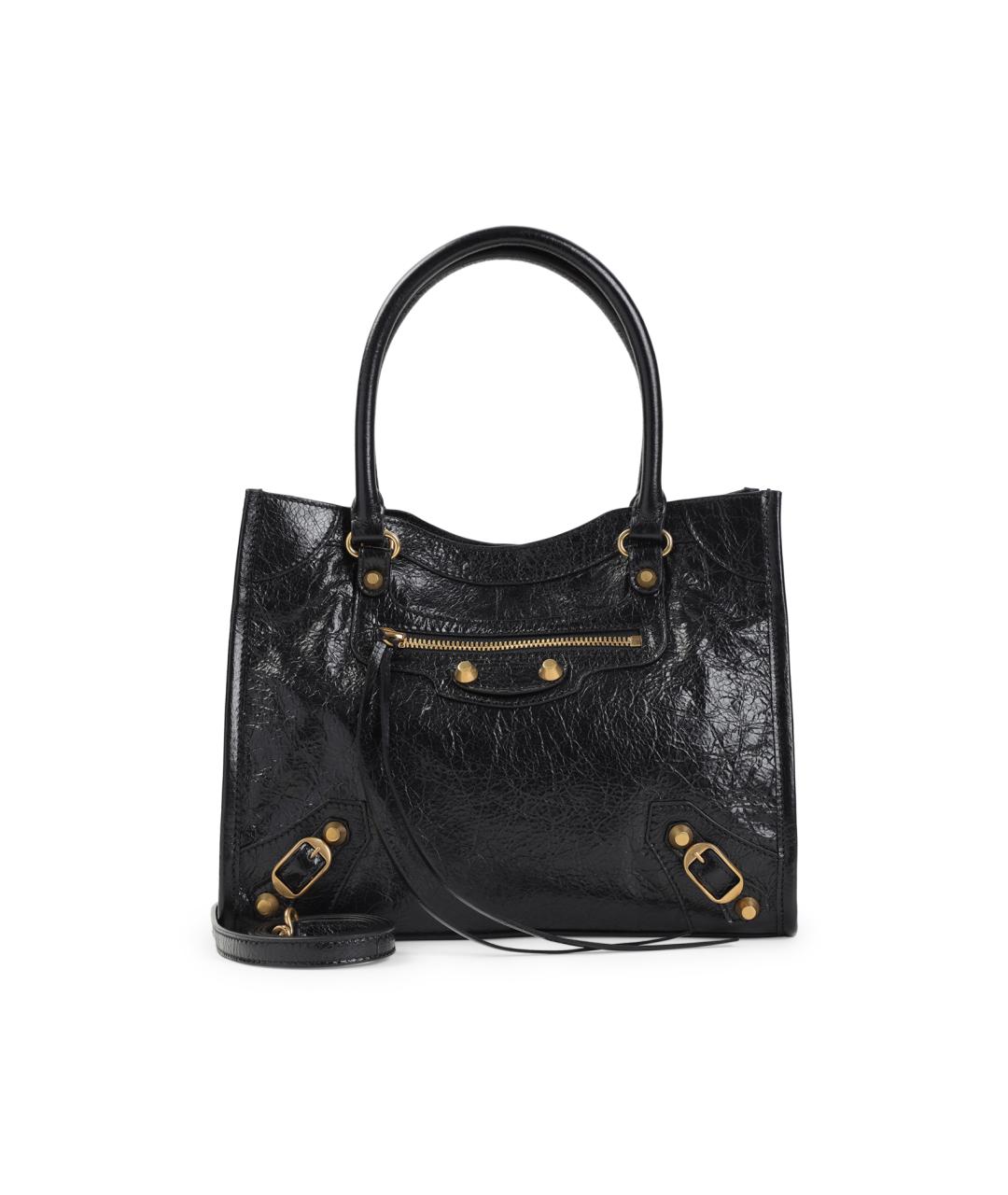 BALENCIAGA Черная кожаная сумка через плечо, фото 1