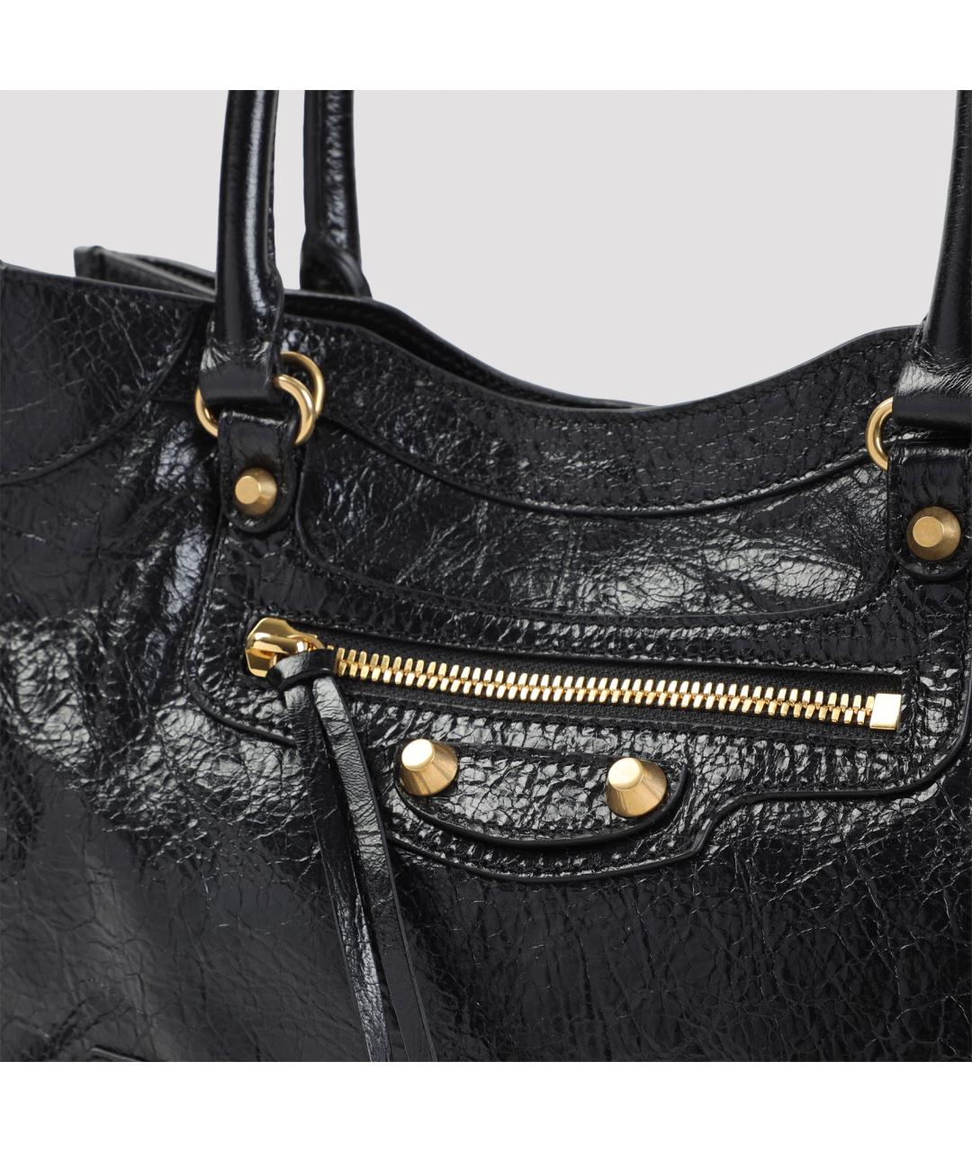 BALENCIAGA Черная кожаная сумка через плечо, фото 4