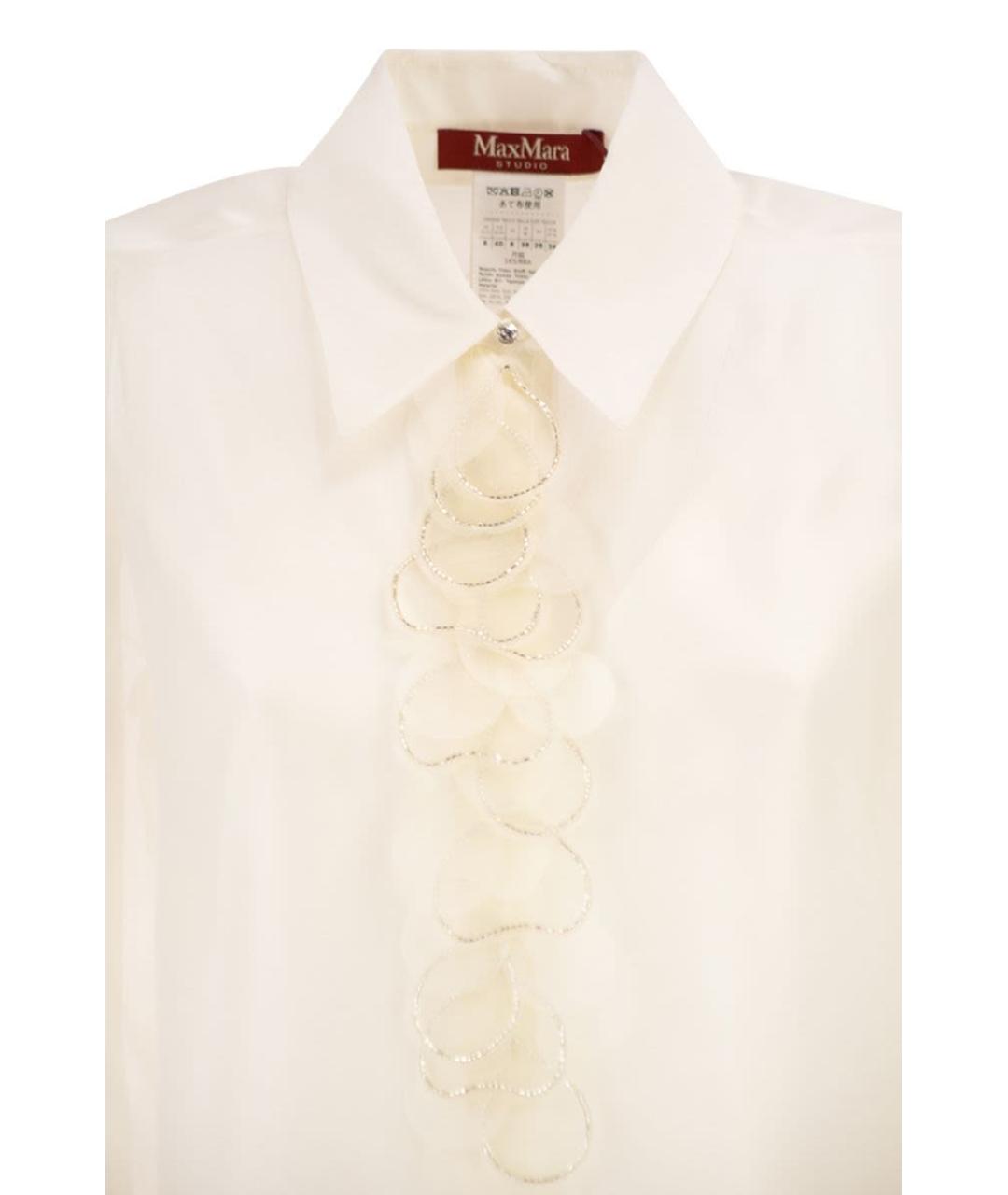 MAX MARA Белая шелковая рубашка, фото 4