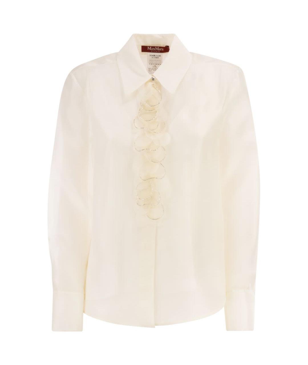 MAX MARA Белая шелковая рубашка, фото 1