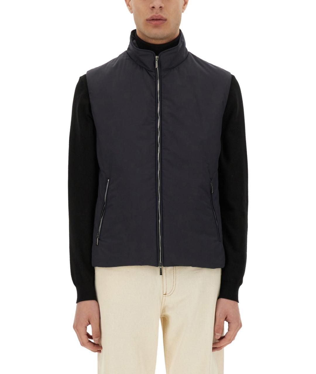 MOORER Темно-синий полиэстеровый жилет, фото 1