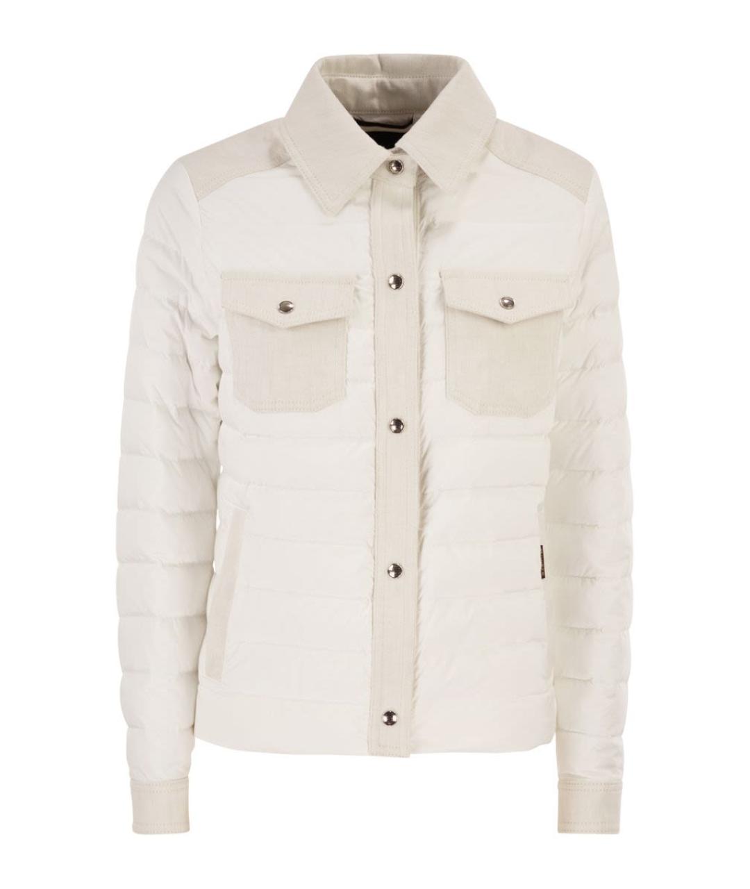 MOORER Белая полиамидовая куртка, фото 1
