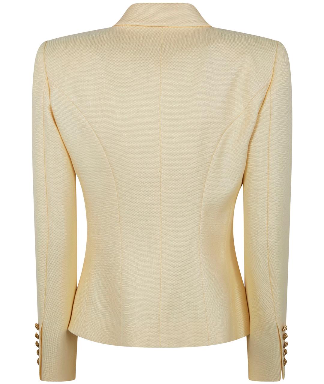 BALMAIN Желтый вискозный жакет/пиджак, фото 4