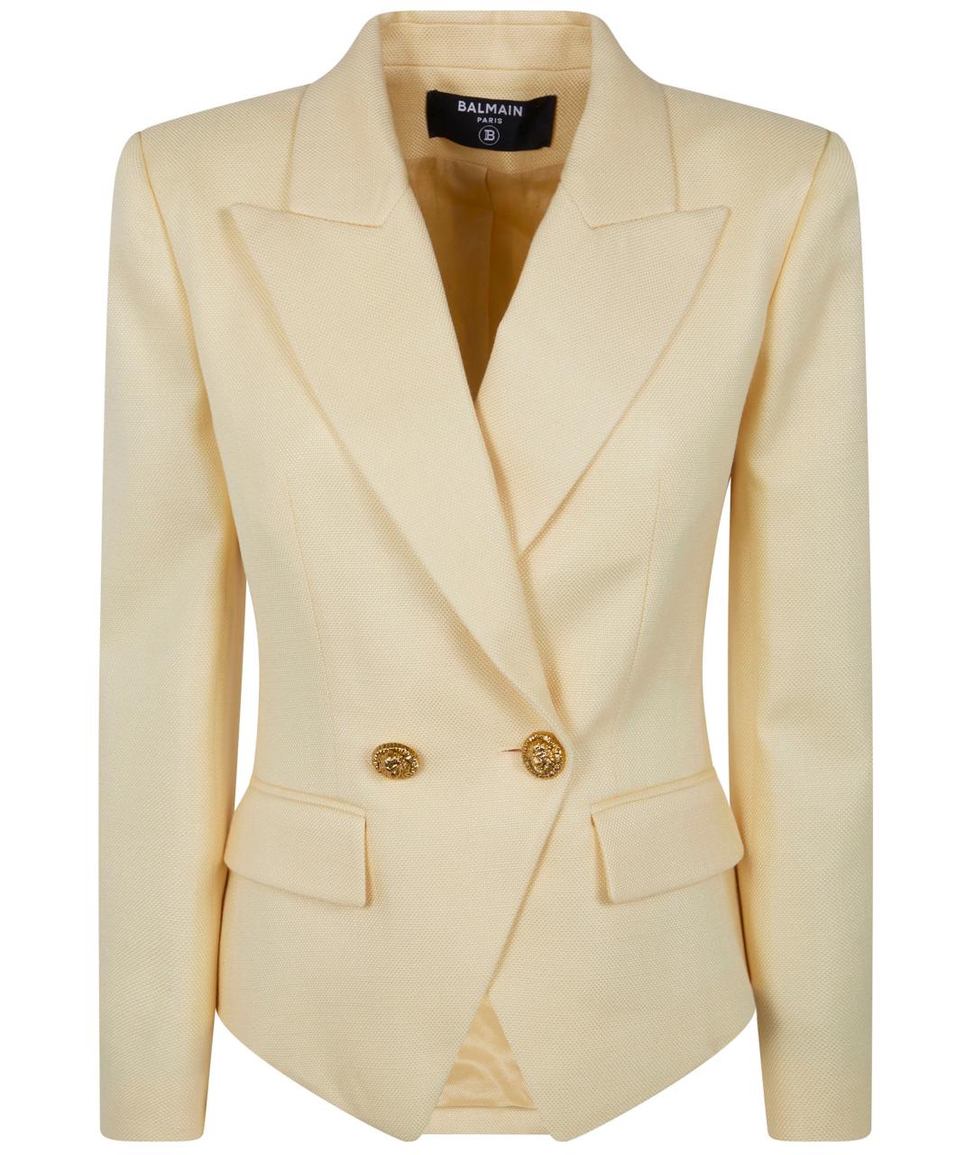 BALMAIN Желтый вискозный жакет/пиджак, фото 3