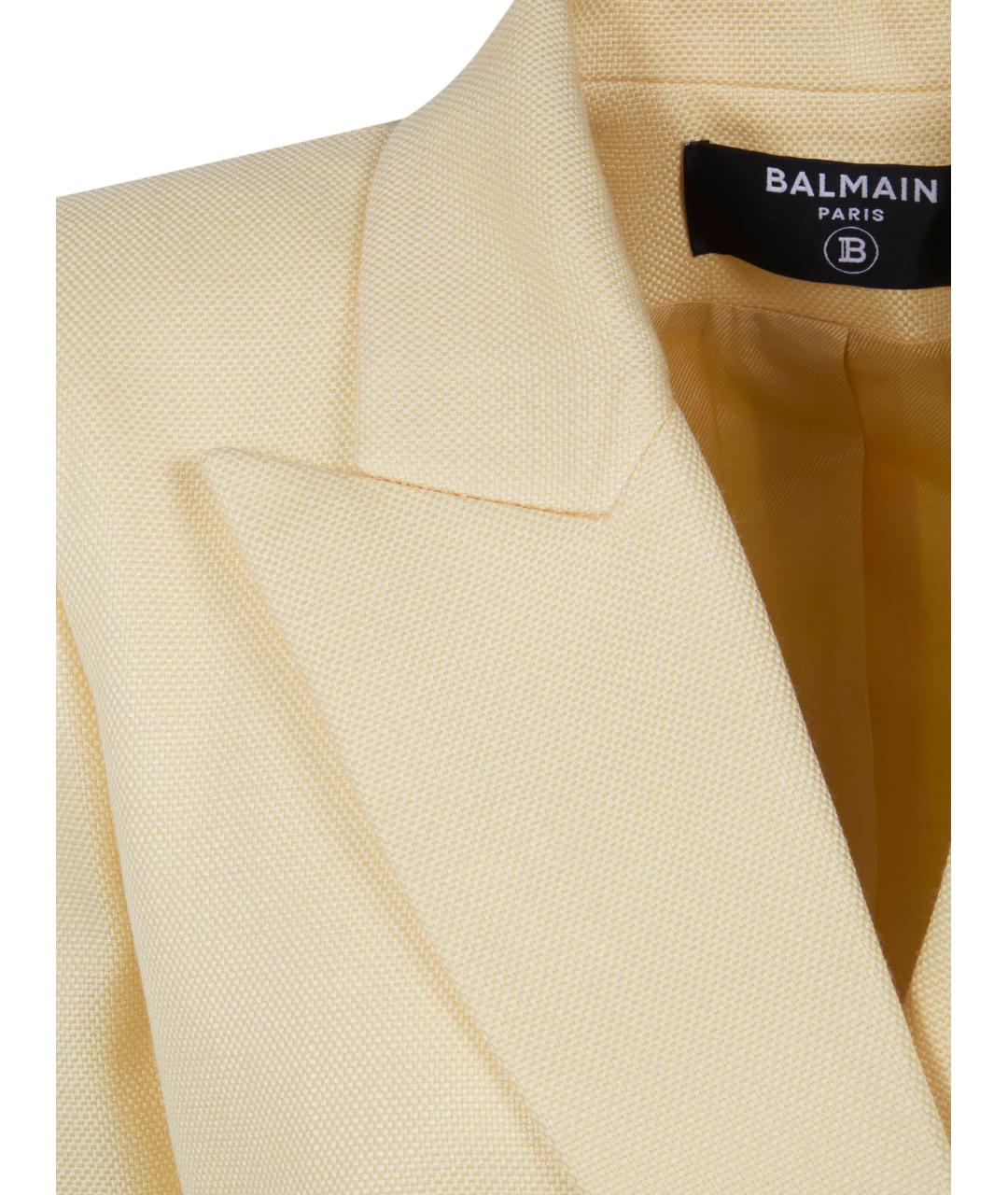 BALMAIN Желтый вискозный жакет/пиджак, фото 5