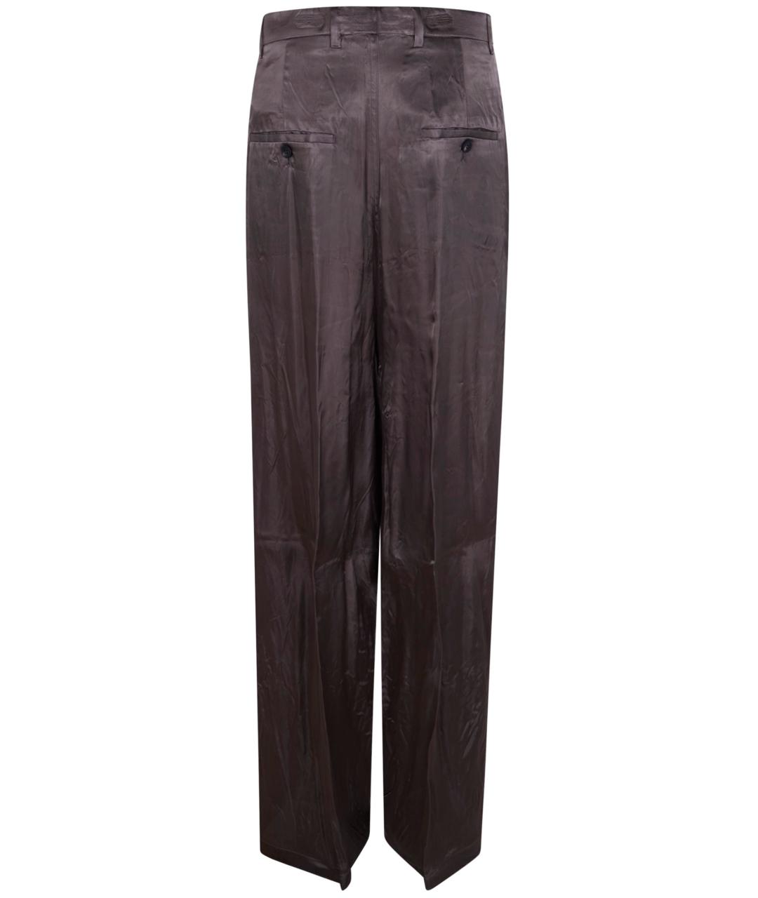 RICK OWENS Серые вискозные прямые брюки, фото 2