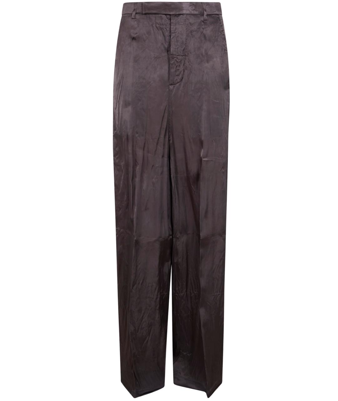 RICK OWENS Серые вискозные прямые брюки, фото 1