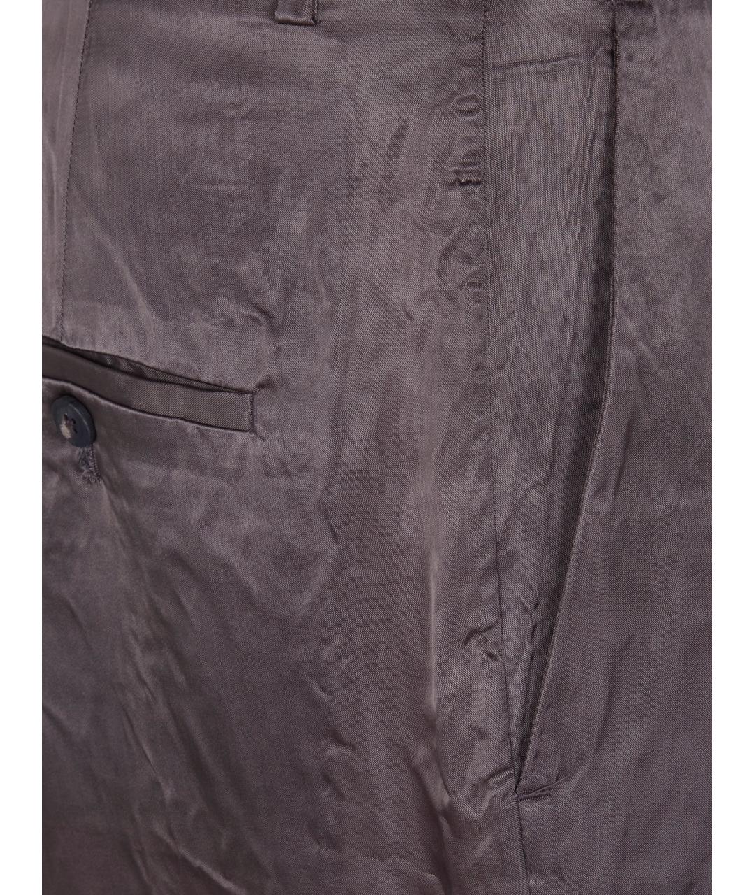 RICK OWENS Серые вискозные прямые брюки, фото 3