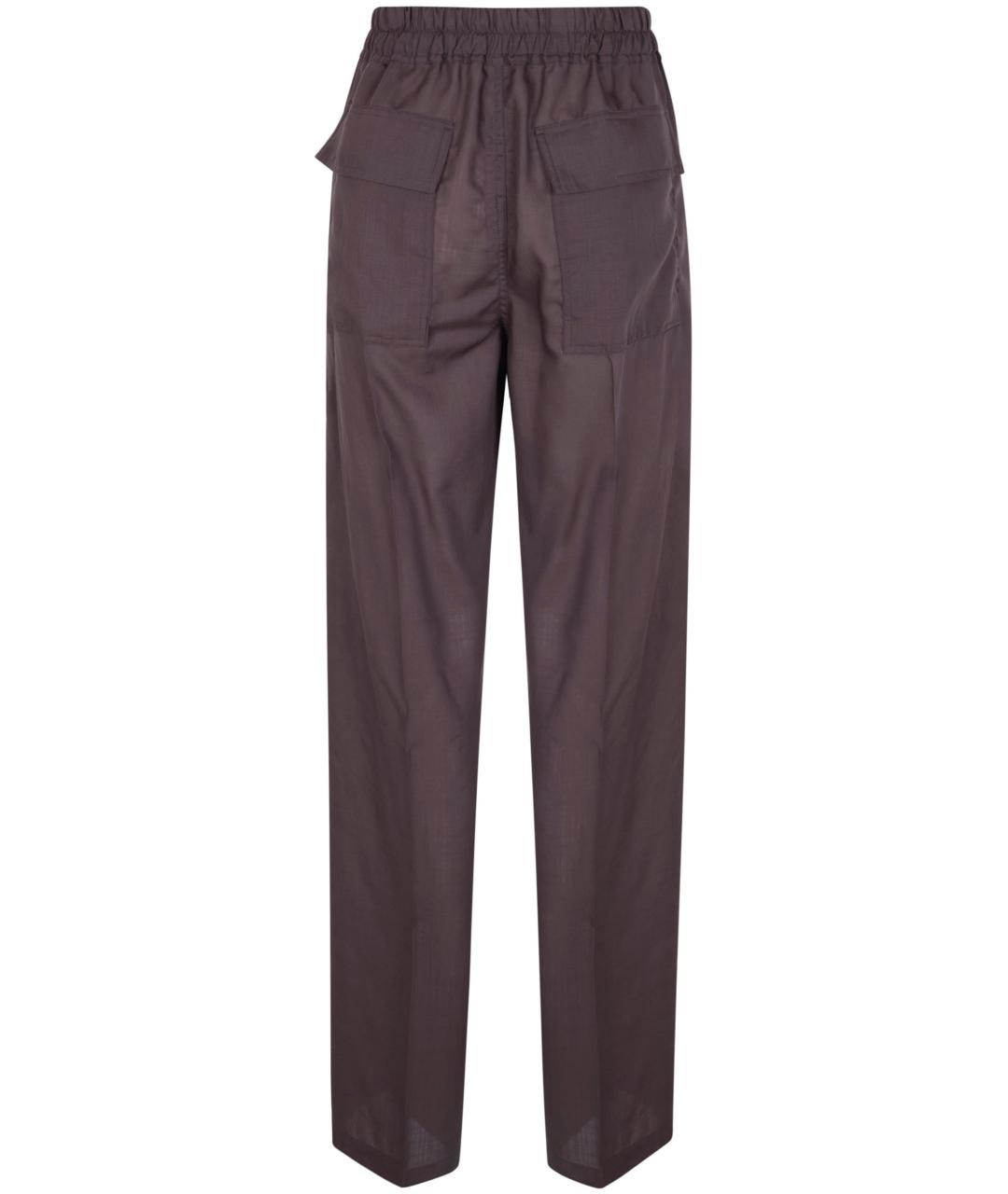 RICK OWENS Серые шерстяные прямые брюки, фото 2