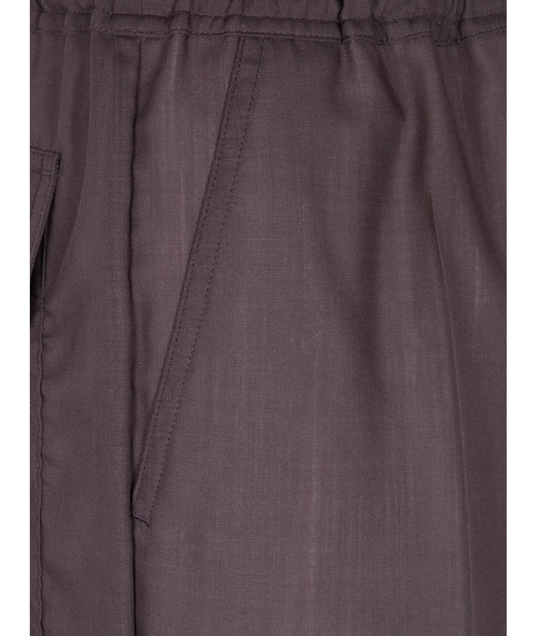 RICK OWENS Серые шерстяные прямые брюки, фото 3