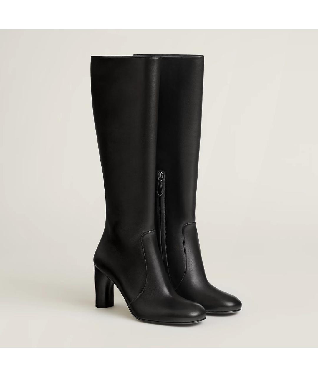 HERMES Черные кожаные сапоги, фото 2