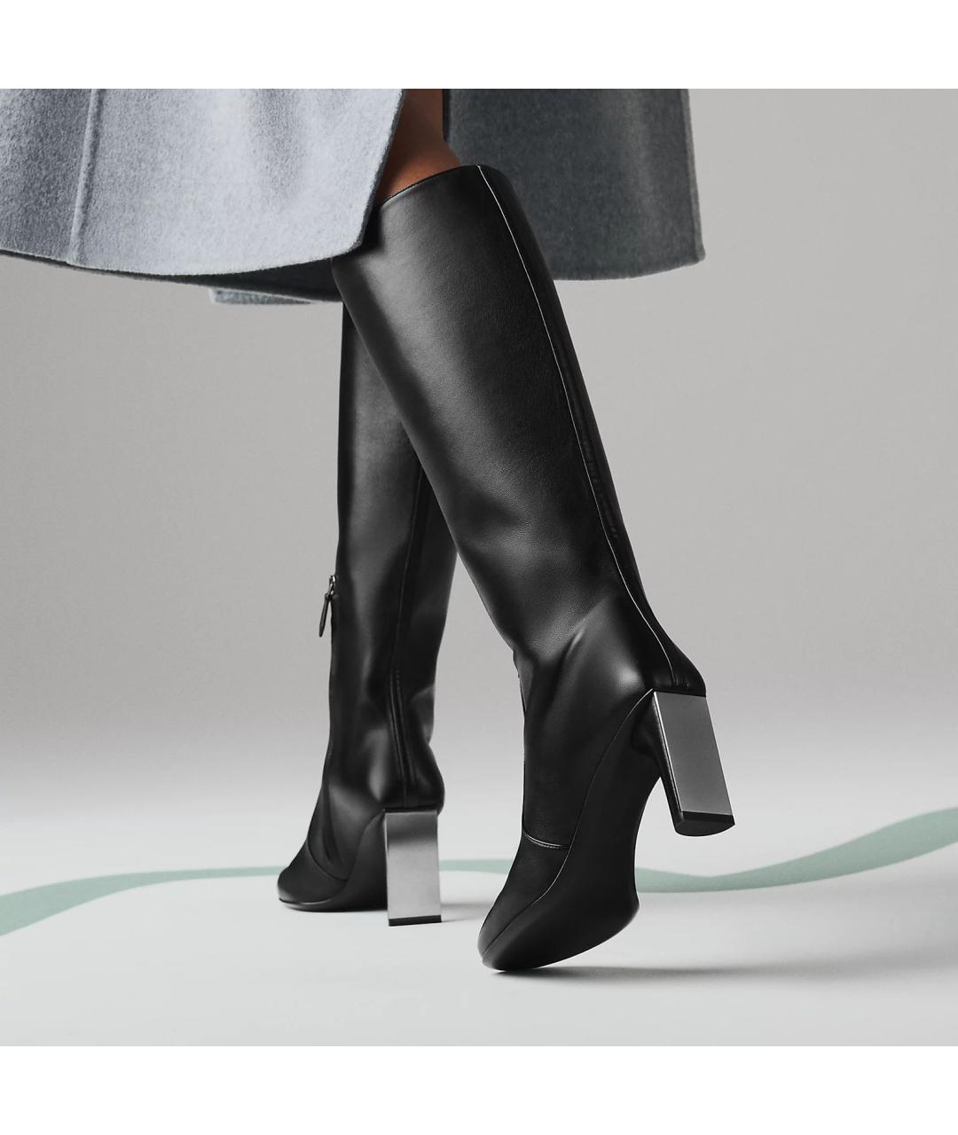 HERMES Черные кожаные сапоги, фото 4