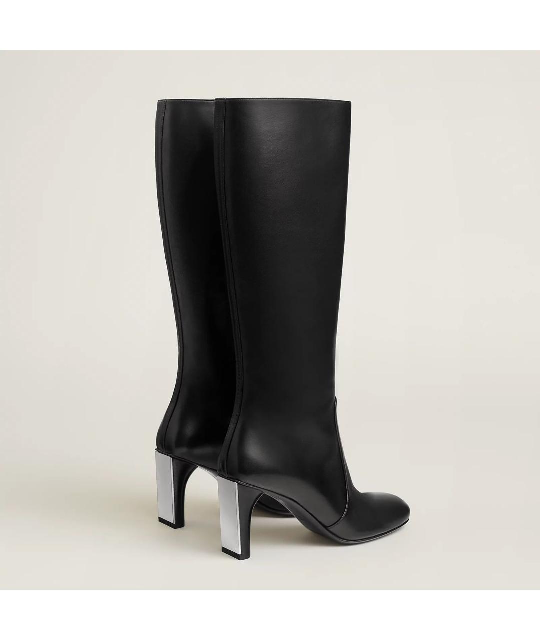 HERMES Черные кожаные сапоги, фото 9