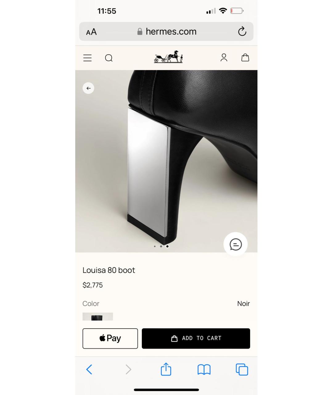 HERMES Черные кожаные сапоги, фото 8