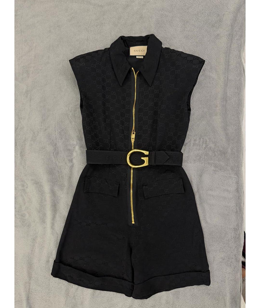 GUCCI Черный хлопковый комбинезон, фото 5