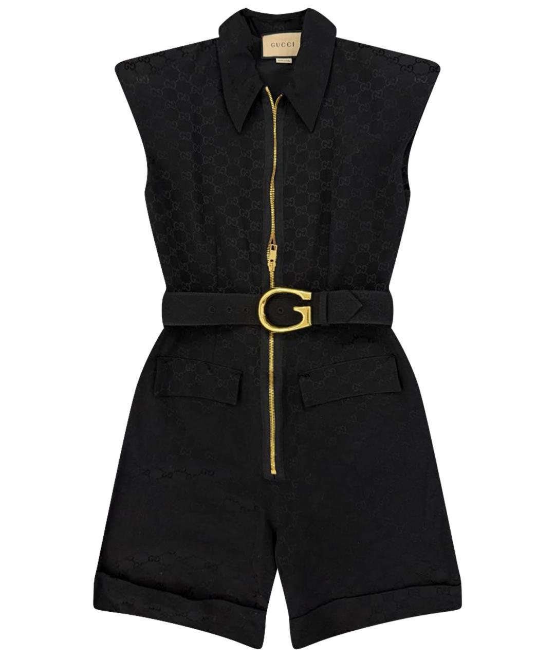 GUCCI Черный хлопковый комбинезон, фото 1