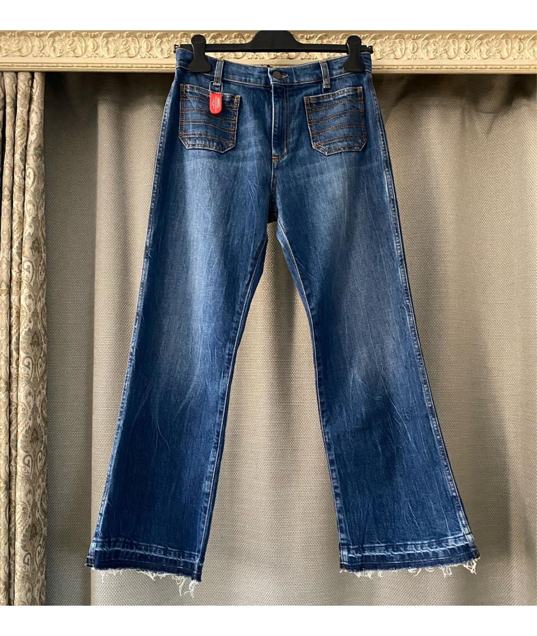 PHILOSOPHY DI LORENZO SERAFINI Синие хлопко-эластановые джинсы клеш, фото 6