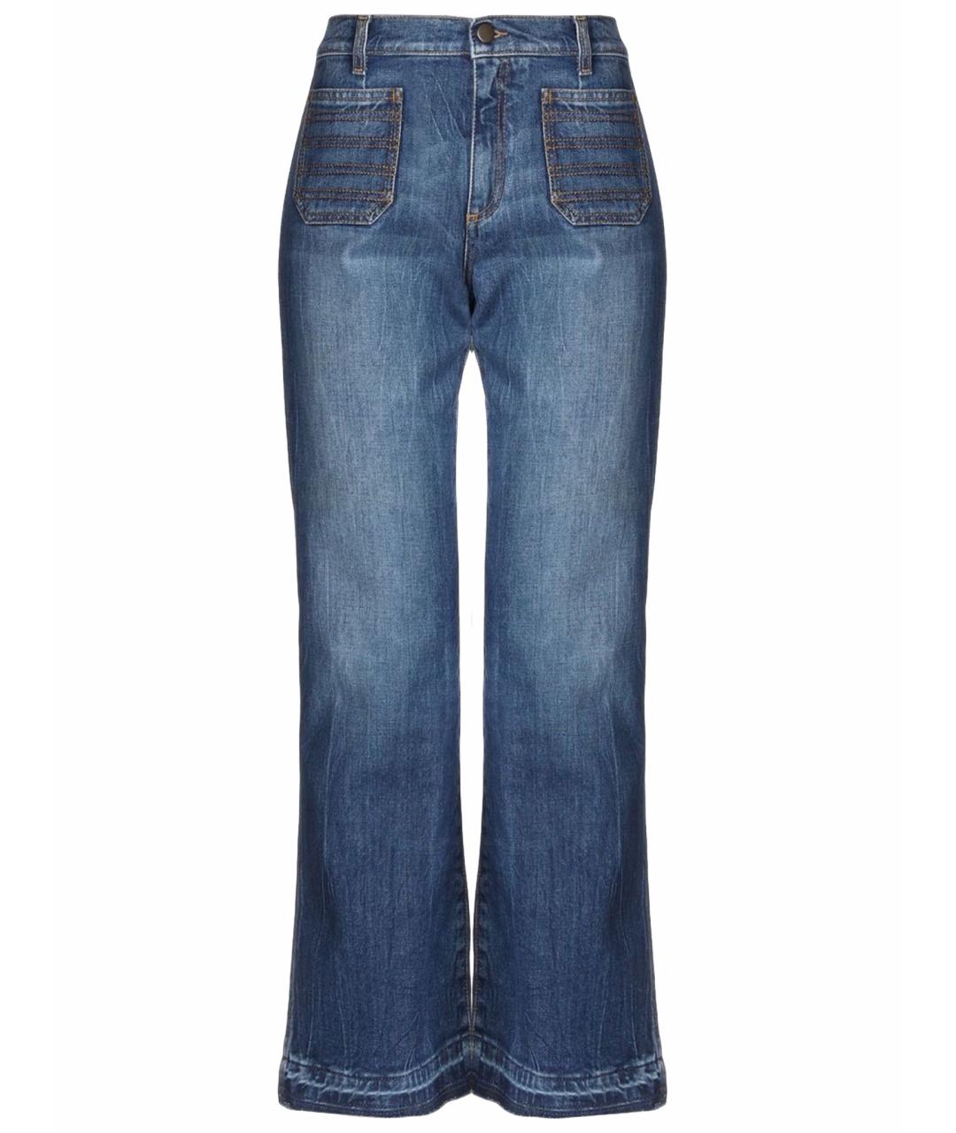 PHILOSOPHY DI LORENZO SERAFINI Синие хлопко-эластановые джинсы клеш, фото 1