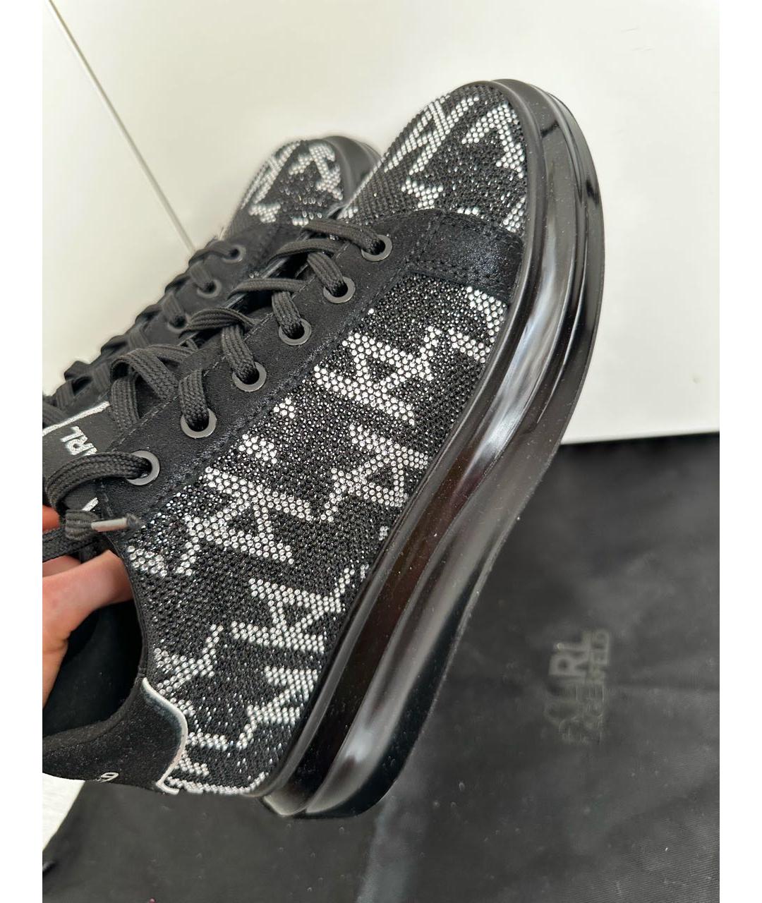 KARL LAGERFELD Черные кожаные кеды, фото 4