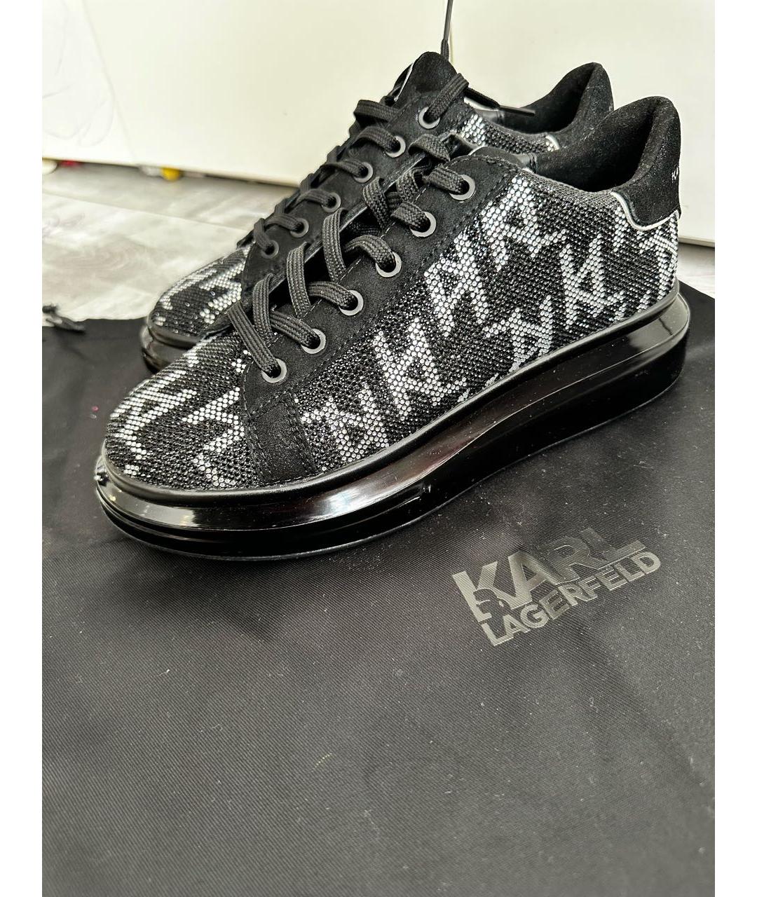 KARL LAGERFELD Черные кожаные кеды, фото 2