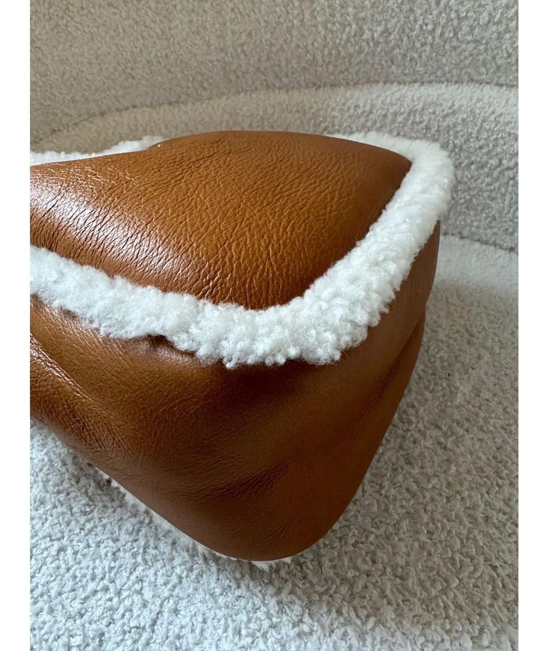 PRADA Коричневая кожаная сумка с короткими ручками, фото 4