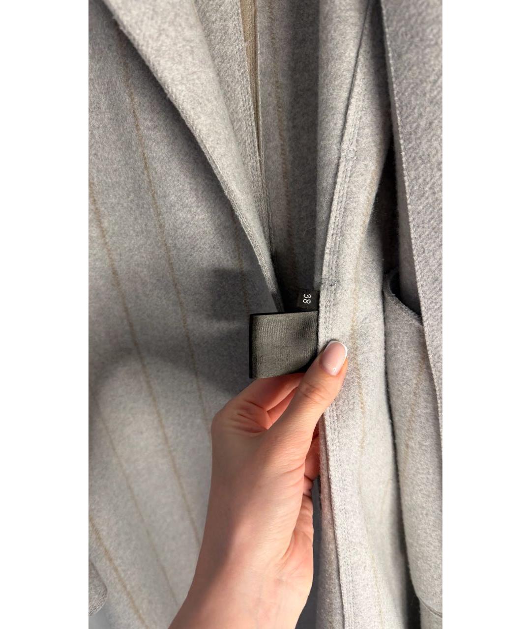 LORO PIANA Серое шерстяное пальто, фото 5