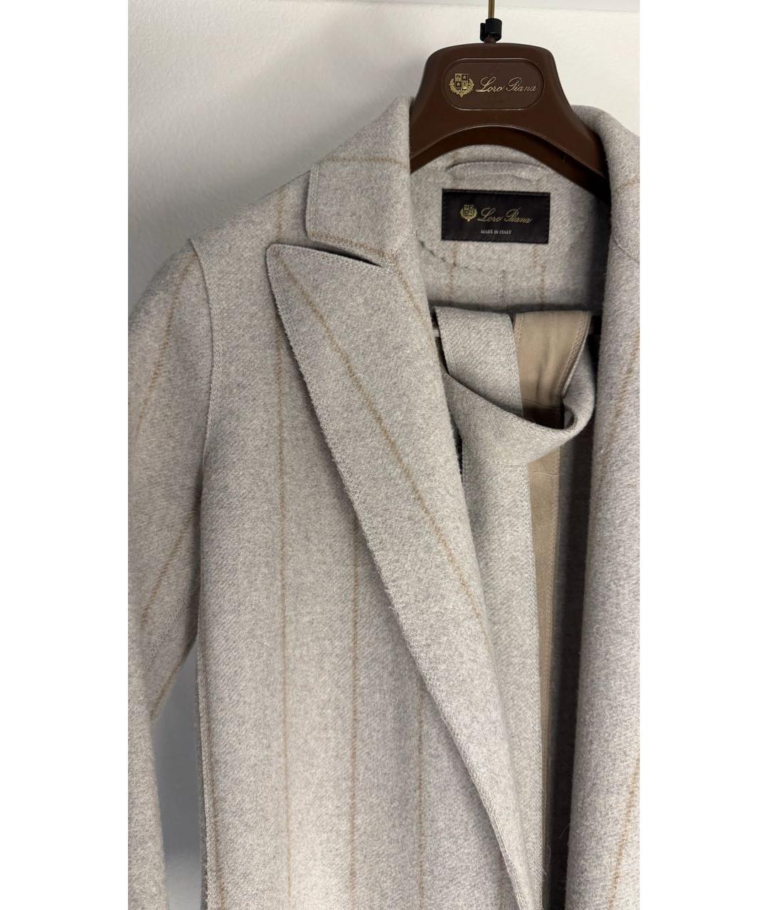 LORO PIANA Серое шерстяное пальто, фото 3