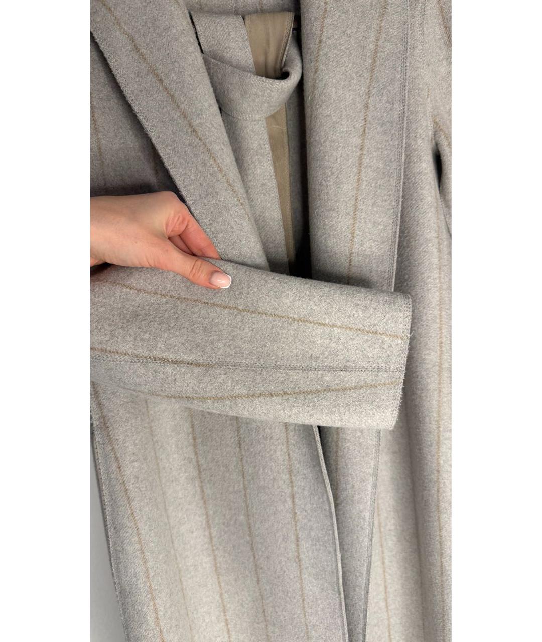 LORO PIANA Серое шерстяное пальто, фото 4